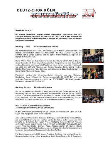 Newsletter Nr.1- 2010 - deutz-chor