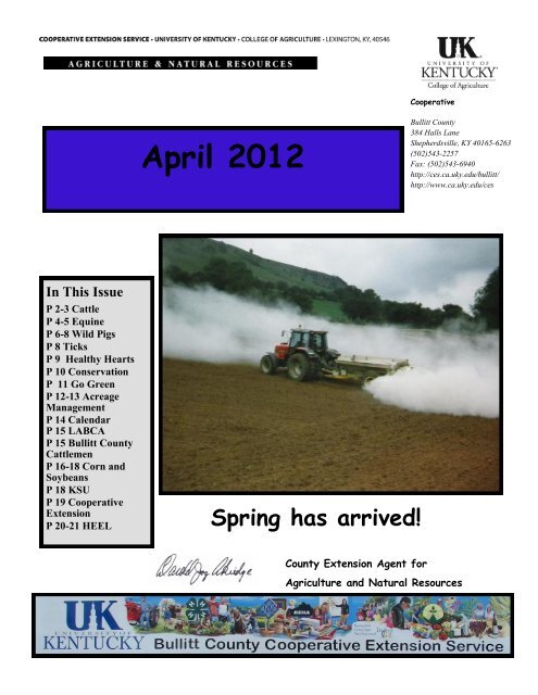 2012 April Newsletter - Bullitt County Cooperative Extension