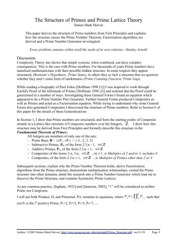 The Structure of Primes and Prime Lattice Theory