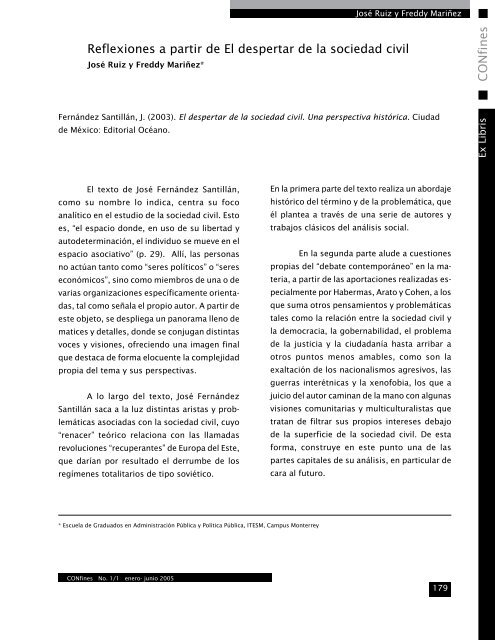 CONfines Reflexiones a partir de El despertar de la sociedad civil