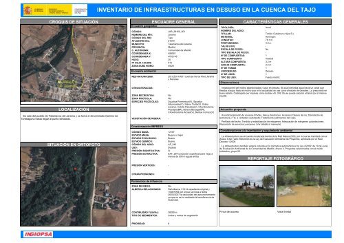 inventario de infraestructuras en desuso en la cuenca del tajo