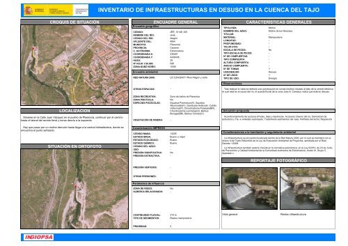 inventario de infraestructuras en desuso en la cuenca del tajo