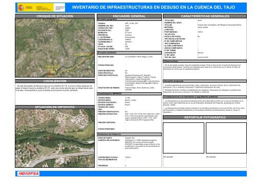 inventario de infraestructuras en desuso en la cuenca del tajo