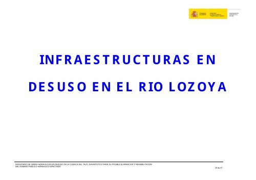 inventario de infraestructuras en desuso en la cuenca del tajo