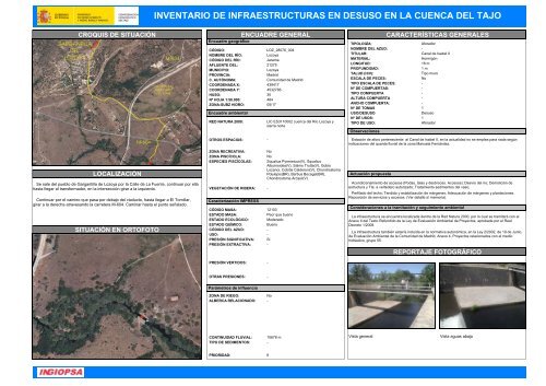 inventario de infraestructuras en desuso en la cuenca del tajo