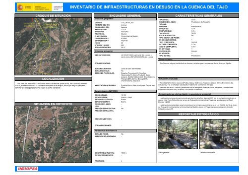 inventario de infraestructuras en desuso en la cuenca del tajo