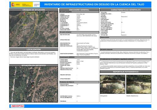 inventario de infraestructuras en desuso en la cuenca del tajo