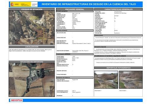 inventario de infraestructuras en desuso en la cuenca del tajo