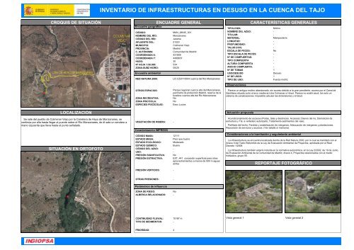 inventario de infraestructuras en desuso en la cuenca del tajo