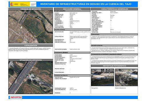 inventario de infraestructuras en desuso en la cuenca del tajo