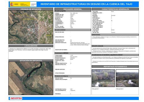 inventario de infraestructuras en desuso en la cuenca del tajo