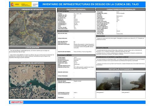 inventario de infraestructuras en desuso en la cuenca del tajo