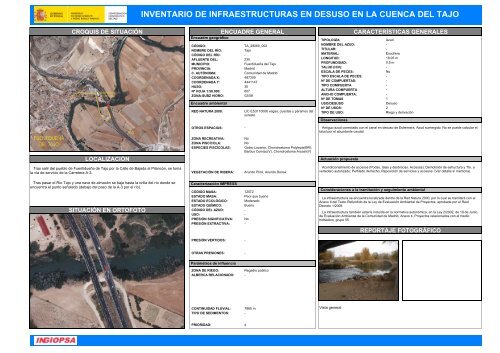 inventario de infraestructuras en desuso en la cuenca del tajo