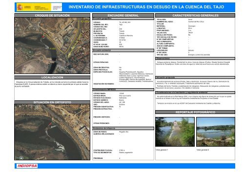 inventario de infraestructuras en desuso en la cuenca del tajo