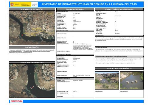 inventario de infraestructuras en desuso en la cuenca del tajo