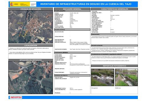 inventario de infraestructuras en desuso en la cuenca del tajo