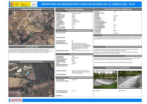 inventario de infraestructuras en desuso en la cuenca del tajo