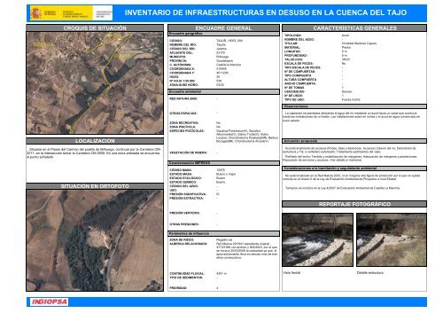 inventario de infraestructuras en desuso en la cuenca del tajo