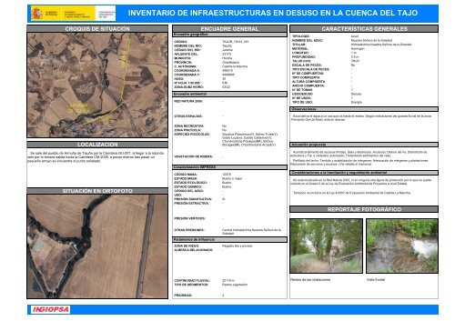 inventario de infraestructuras en desuso en la cuenca del tajo