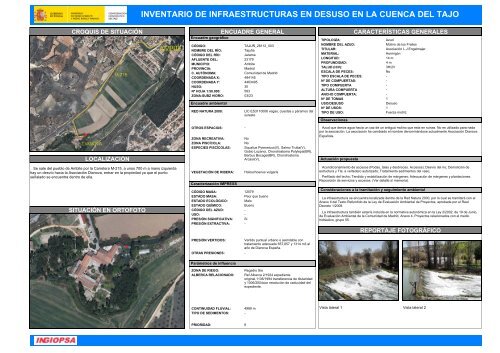 inventario de infraestructuras en desuso en la cuenca del tajo