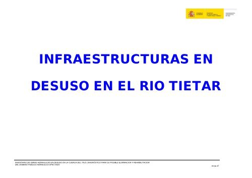 inventario de infraestructuras en desuso en la cuenca del tajo