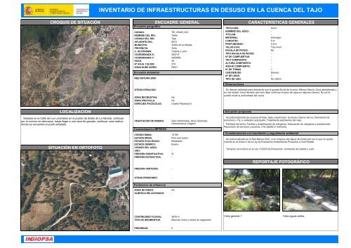 inventario de infraestructuras en desuso en la cuenca del tajo