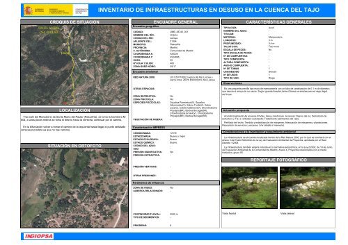 inventario de infraestructuras en desuso en la cuenca del tajo