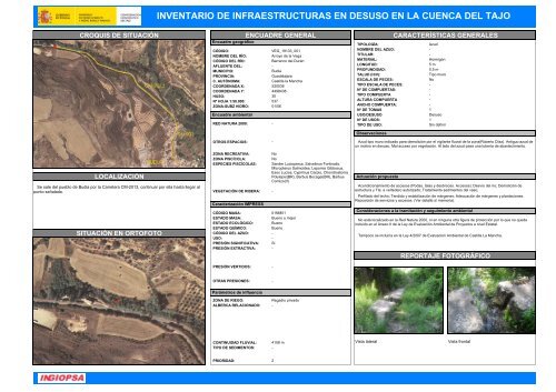 inventario de infraestructuras en desuso en la cuenca del tajo