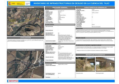 inventario de infraestructuras en desuso en la cuenca del tajo