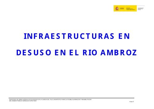 inventario de infraestructuras en desuso en la cuenca del tajo