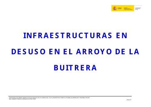 inventario de infraestructuras en desuso en la cuenca del tajo