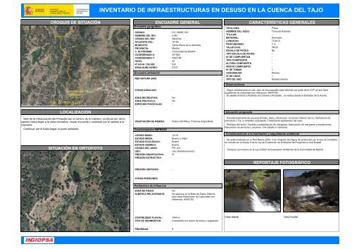 inventario de infraestructuras en desuso en la cuenca del tajo