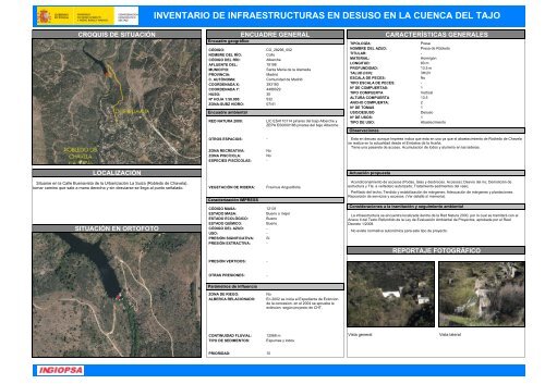 inventario de infraestructuras en desuso en la cuenca del tajo