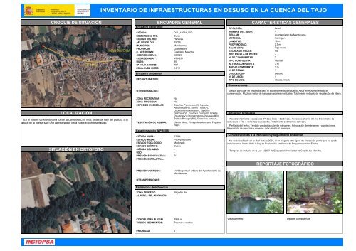 inventario de infraestructuras en desuso en la cuenca del tajo