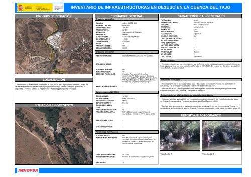 inventario de infraestructuras en desuso en la cuenca del tajo