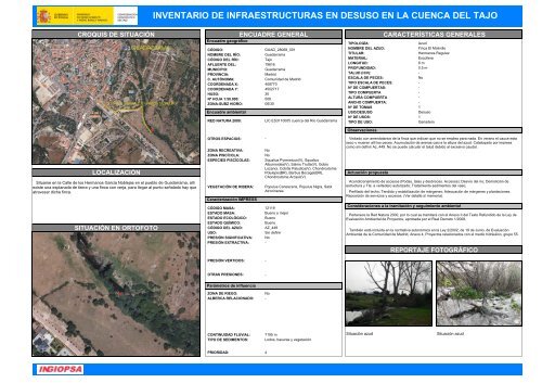 inventario de infraestructuras en desuso en la cuenca del tajo