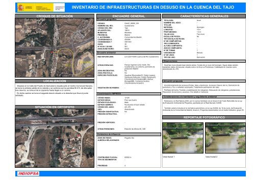 inventario de infraestructuras en desuso en la cuenca del tajo