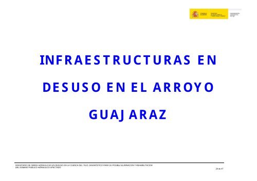 inventario de infraestructuras en desuso en la cuenca del tajo