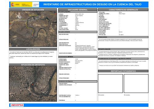 inventario de infraestructuras en desuso en la cuenca del tajo