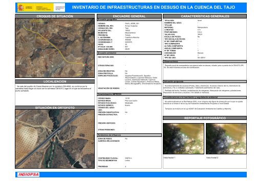 inventario de infraestructuras en desuso en la cuenca del tajo