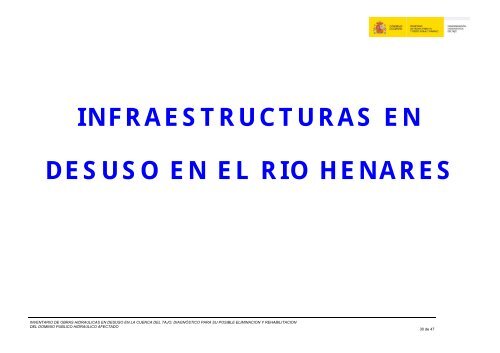 inventario de infraestructuras en desuso en la cuenca del tajo