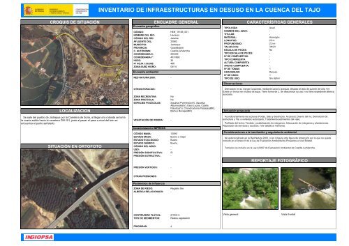 inventario de infraestructuras en desuso en la cuenca del tajo