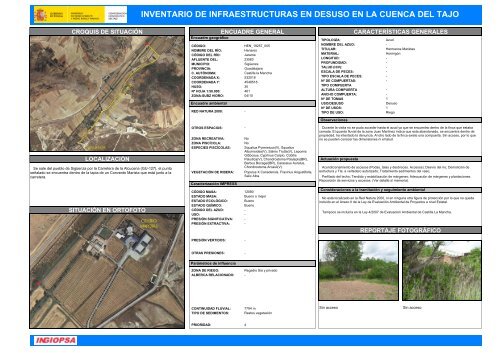 inventario de infraestructuras en desuso en la cuenca del tajo