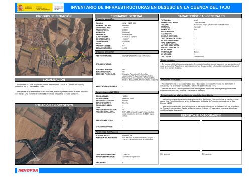 inventario de infraestructuras en desuso en la cuenca del tajo