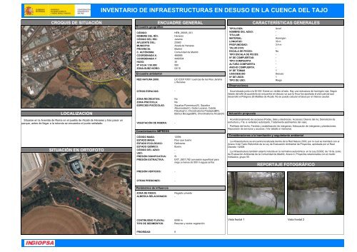 inventario de infraestructuras en desuso en la cuenca del tajo