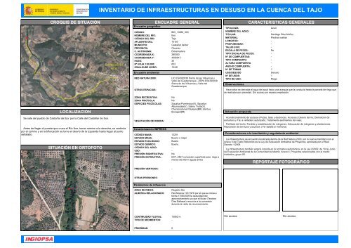 inventario de infraestructuras en desuso en la cuenca del tajo