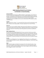 Wedding-Related Fees and Policies for Members in Good Standing.