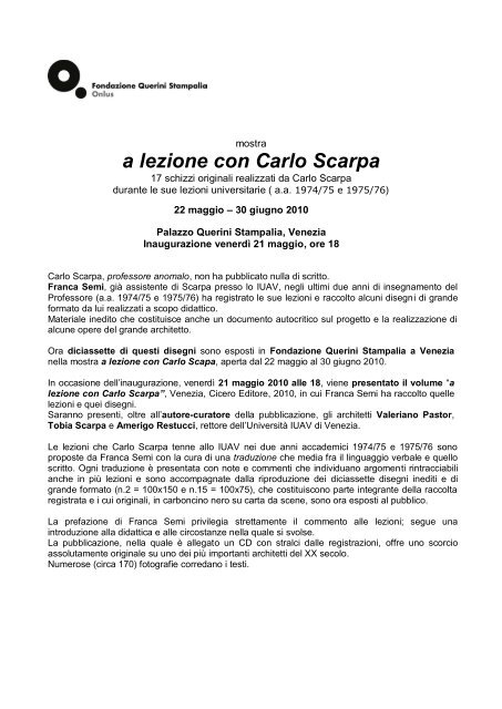 a lezione con Carlo Scarpa