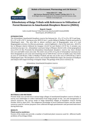 Download Pdf - Bulletin of Environment,Pharmacology and Life ...