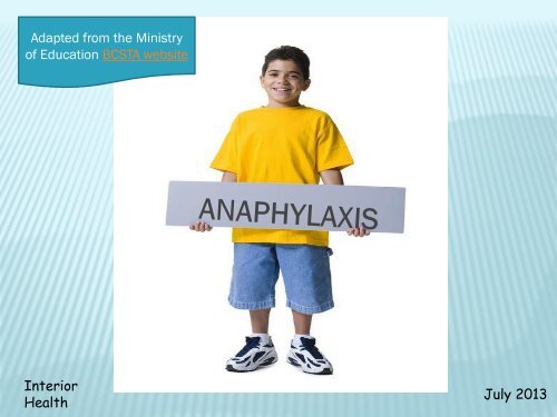 Allergies and Anaphylaxis Powerpoint Presentation - Interior Health